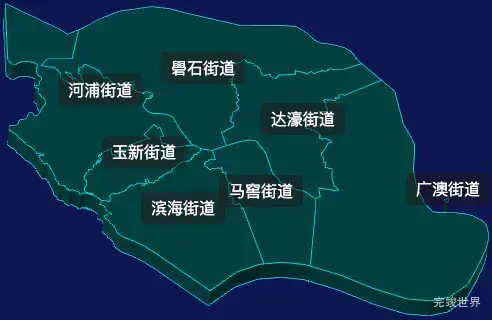 threejs汕头市濠江区geoJson地图3d地图css2d标签